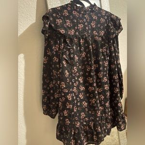 🌸 Black Floral Ruffle Mini Dress | Effortlessly Cute & Chic ✨